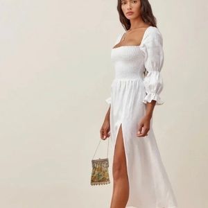 Reformation Hyland Linen Dress Small